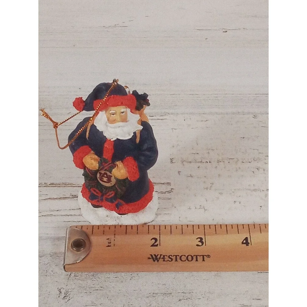 Vintage Collegiate Collectibles Auburn Tigers Santa W Wreath Ornament
